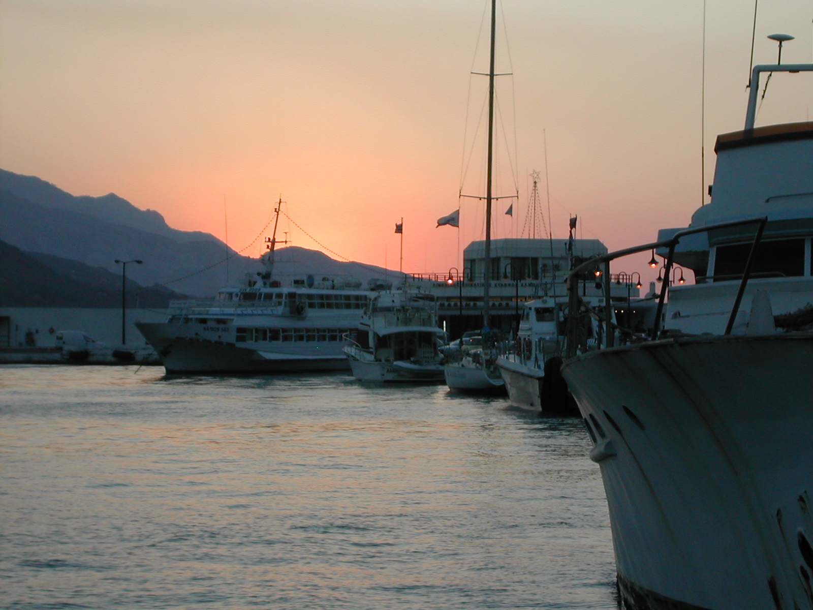 Harbor at sunset, Chios
