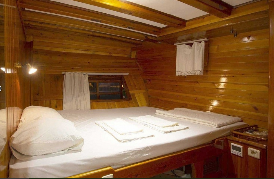 Cabin interior on the gulet