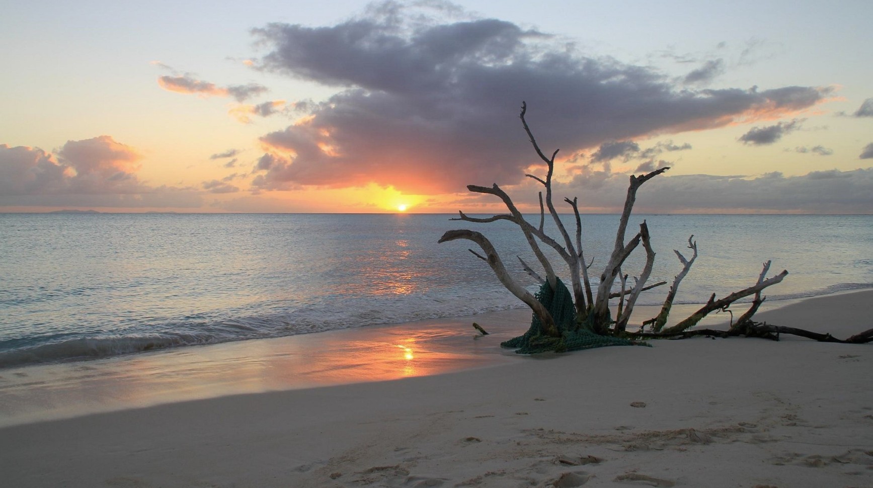 Sunset on the beach at Anegada